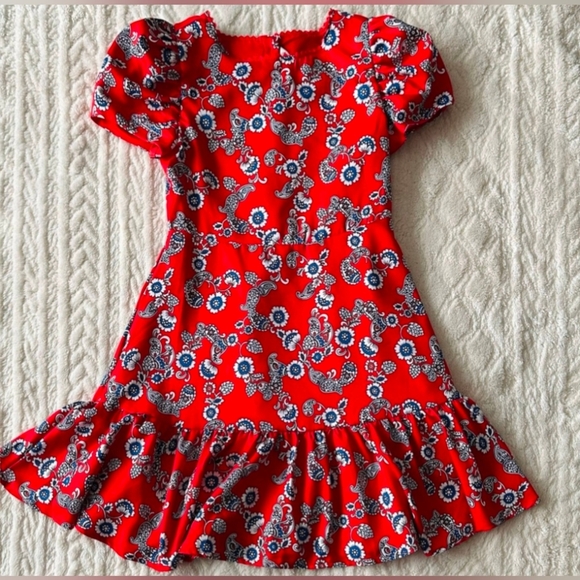 Janie and Jack Red Floral Kids Dress - Picture 5 of 6